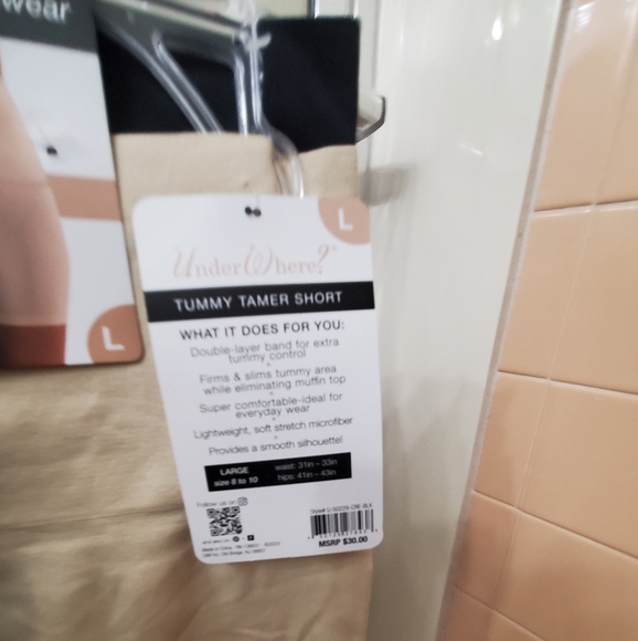 NWT UnderWhere 2PK Tummy Tamer ShapShorts; Double Layer Waistband; L Size; $30. - Picture 6 of 10